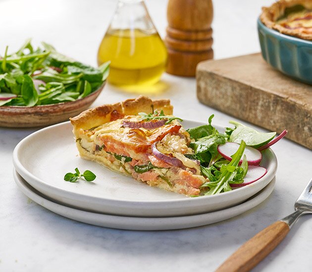 Quiche s norským uzeným lososem